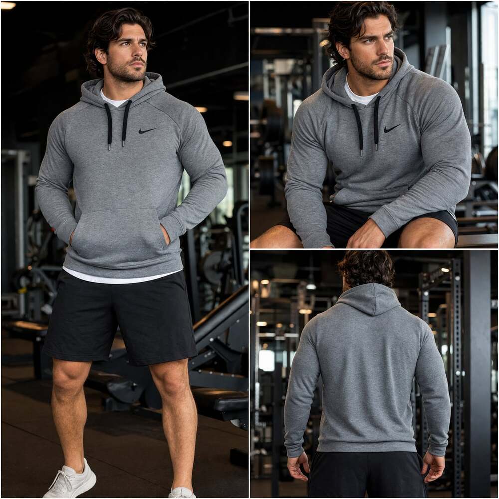 Nike Therma Dri-FIT Hoodie 4XL Charcoal Gray Pullover Training Sweatshirt